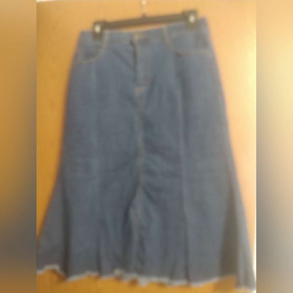 one 5 one Blue A-Line Denim Skirt